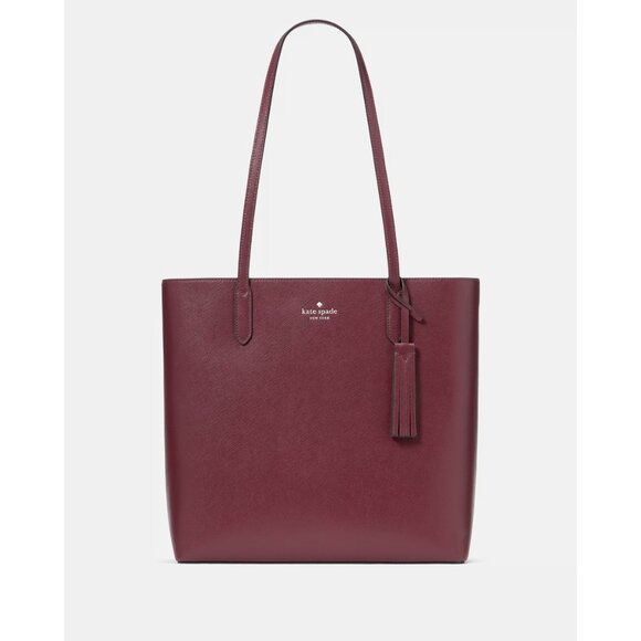 New Kate Spade Jana Tote Saffiano Leather Dark Merlot - Picture 1 of 5